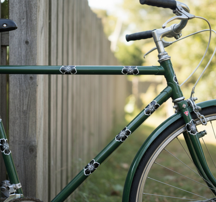 Naklejka na rower zestaw kwiatów hibiskusa - TenStickers