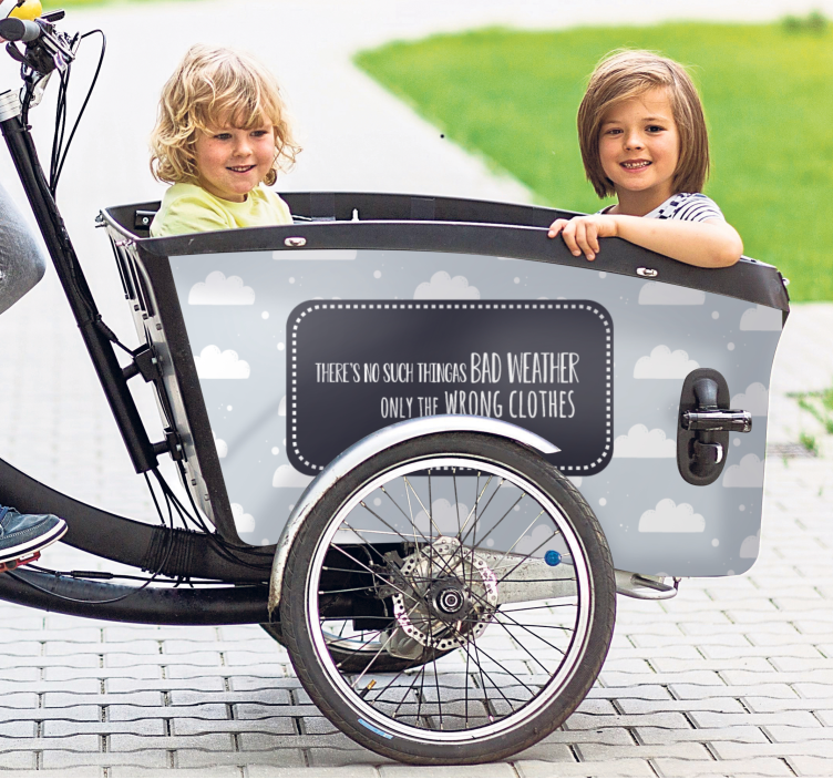 Naklejka na rower zła pogoda złe ubrania mówiąc - TenStickers