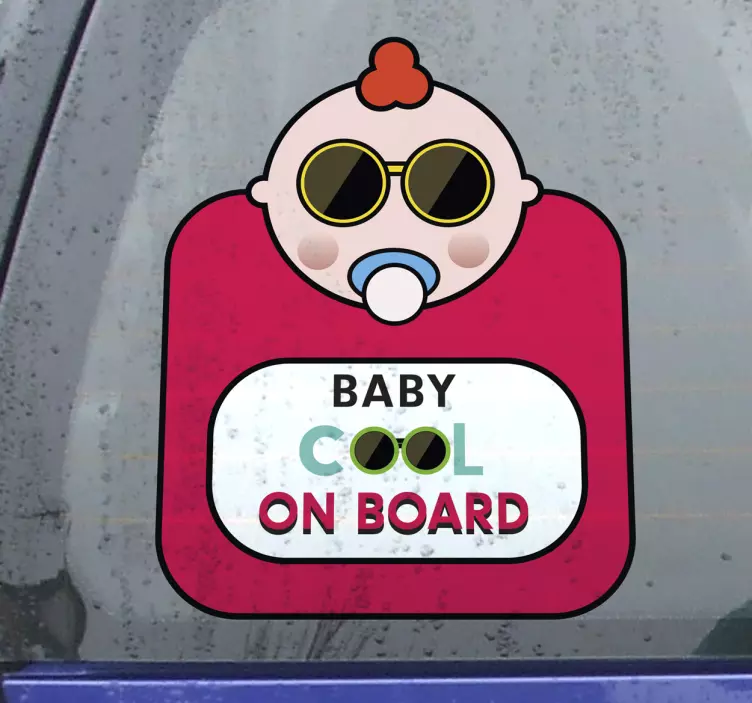 Naklejka na samochód "Cool baby on board" - TenStickers