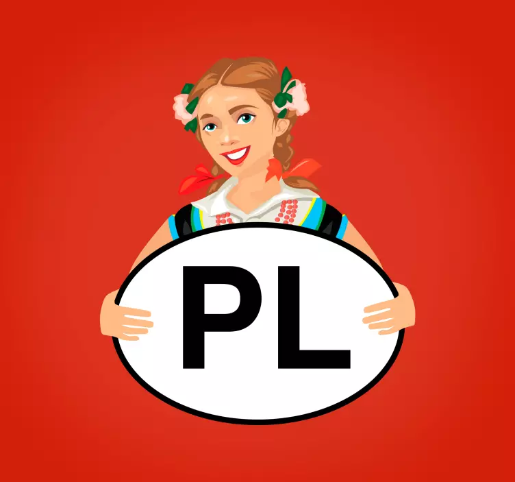 Naklejka na samochód Dziewczyna z PL - TenStickers