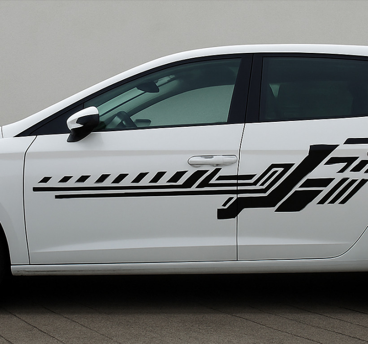 Naklejka na samochód plemienne czarne paski - TenStickers