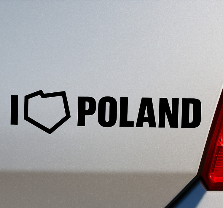 Naklejka na samochód kocham polskę - TenStickers