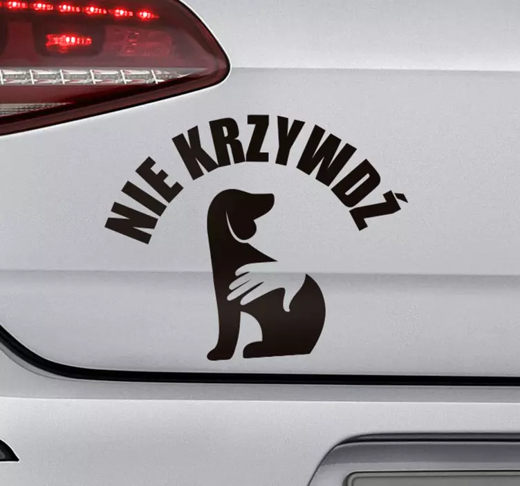 Naklejka na samochód Nie krzywdź zwierząt - TenStickers