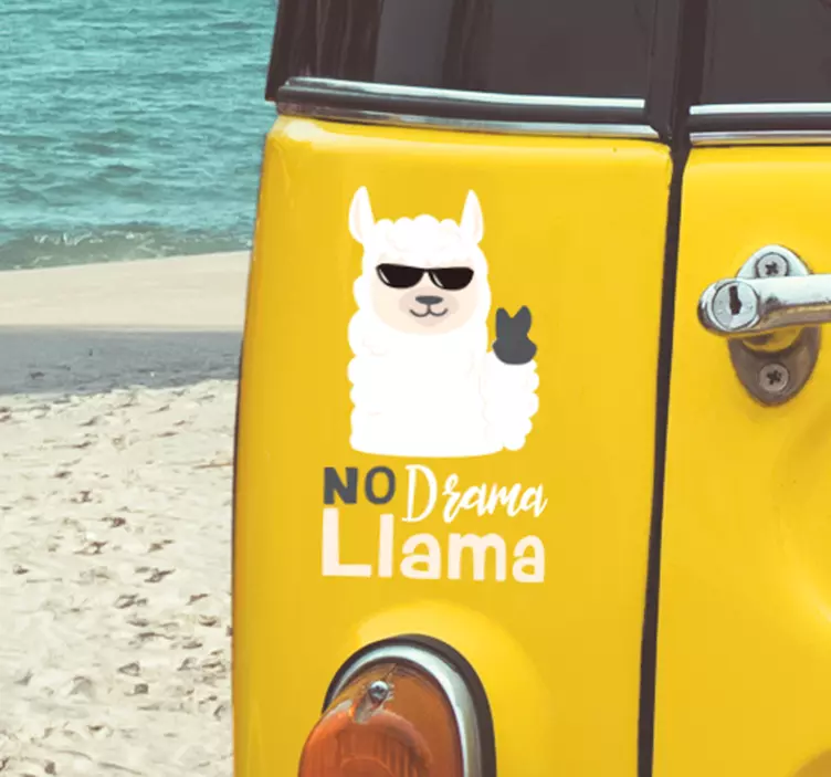 Naklejka na samochód No drama llama - TenStickers