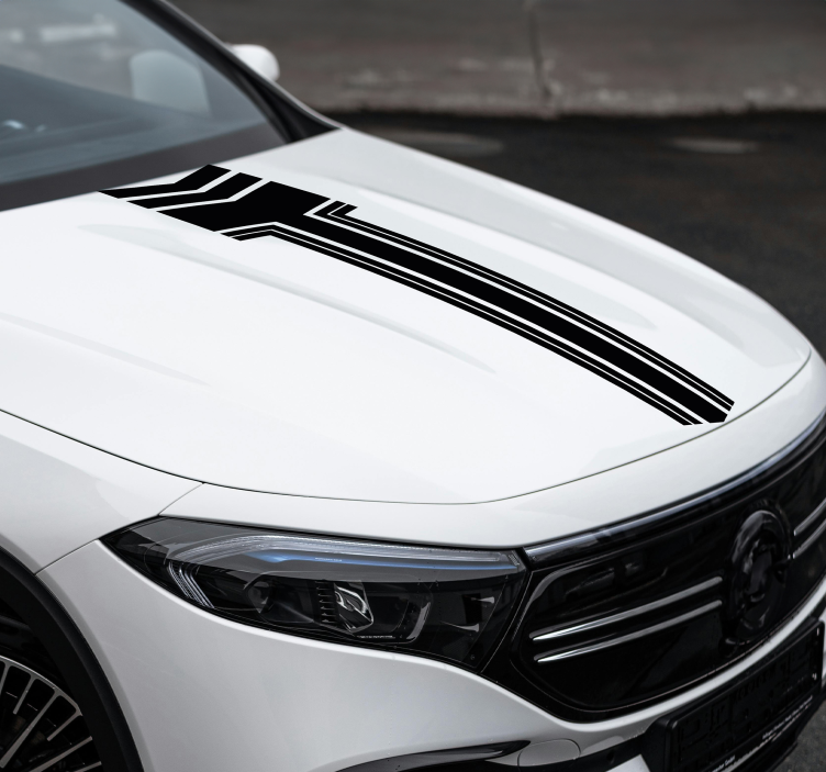 Duża naklejka na samochód paski ze strzałkami - TenStickers