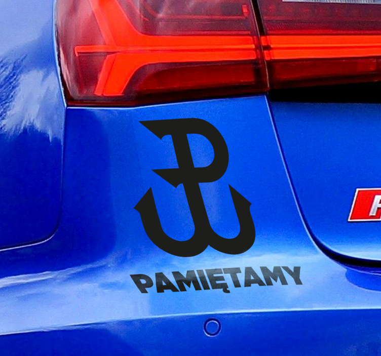 Naklejka na samochód symbol Polski Walczącej pamiętamy - TenStickers