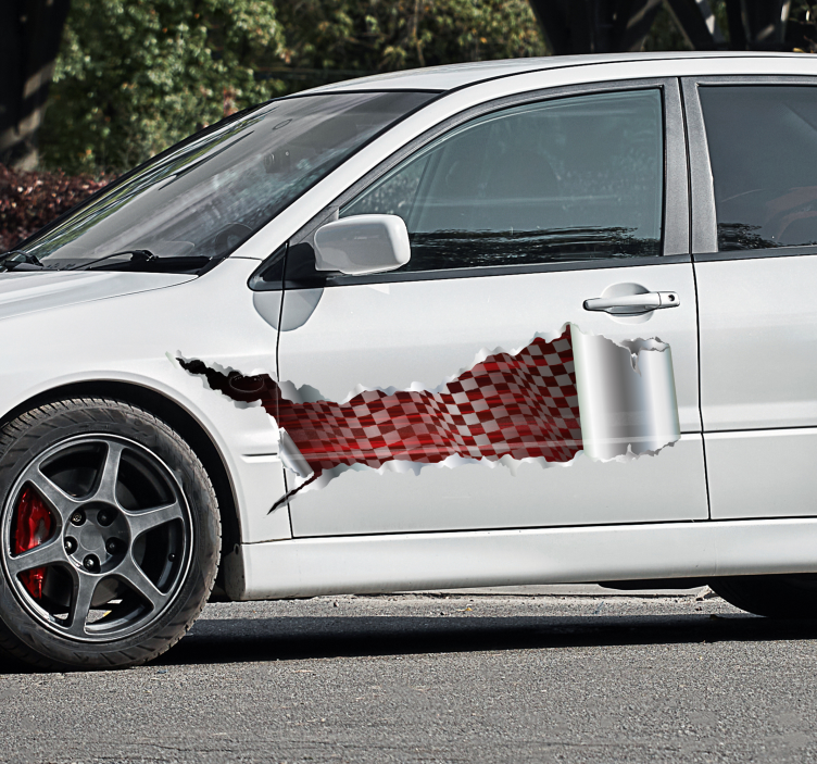 Naklejka na samochód wyścigi podartej blachy - TenStickers