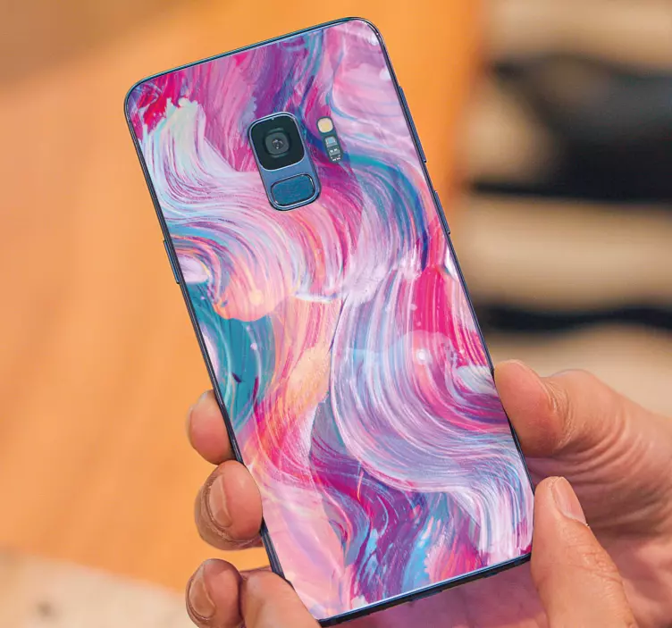 Naklejka na Samsunga wzór fioletowych kresek - TenStickers