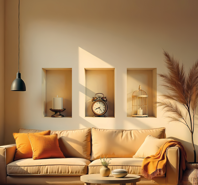 Naklejka na ścianę 3d elementy vintage w ramce - TenStickers