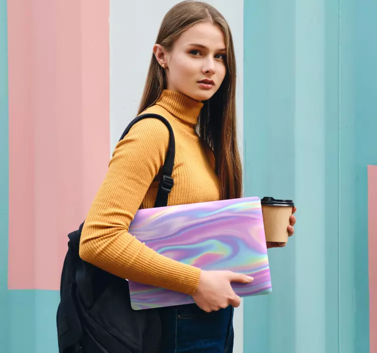 Naklejka ścienna abstrakcja Opalizujący efekt na laptopa - TenStickers