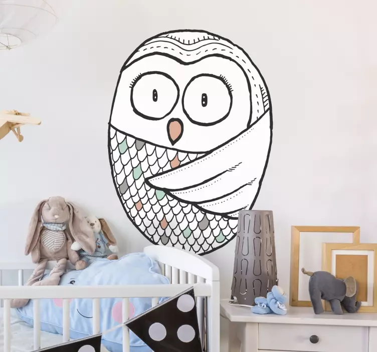 Naklejka na ścianę abstrakcyjna sowa - TenStickers