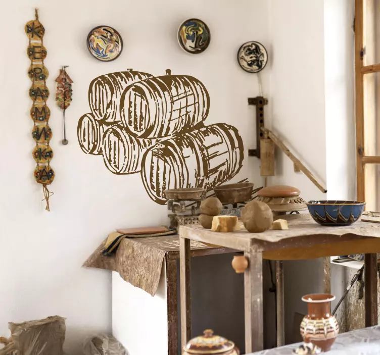 Naklejka na ścianę beczki - TenStickers