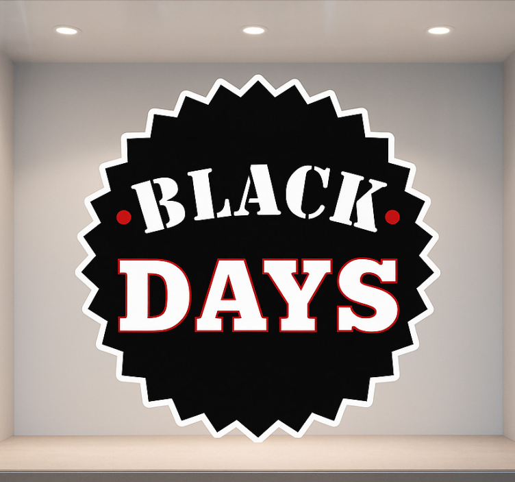 Naklejka na ścianę black friday okrągłe Black Days - TenStickers