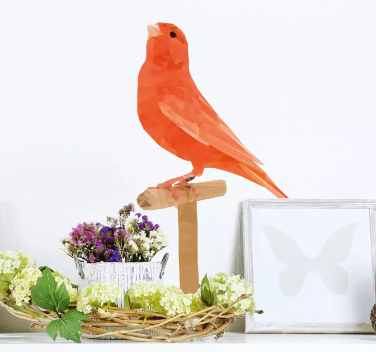 Naklejka na ścianę czerwony kanarek - TenStickers