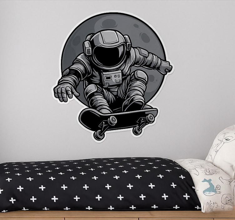 Naklejka na ścianę dla dzieci astronauta łyżwiarz - TenStickers