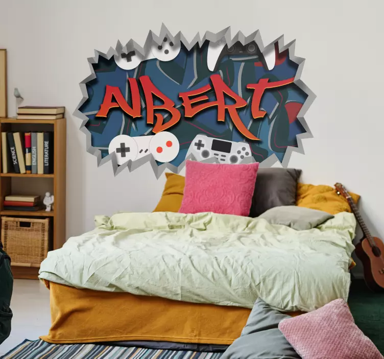 naklejka na ścianę młodzieżowa graffiti graczy - TenStickers