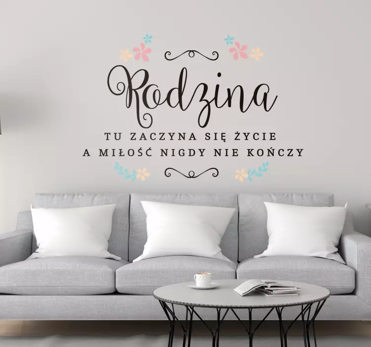 Naklejka na ścianę do domu Cytat o rodzinie - TenStickers