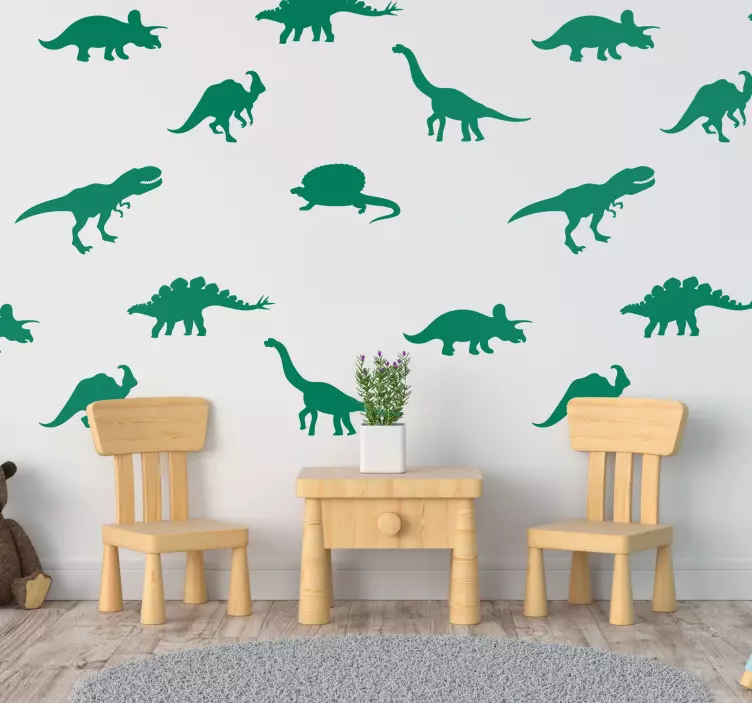 Naklejka na ścianę do domu Różne dinozaury - TenStickers