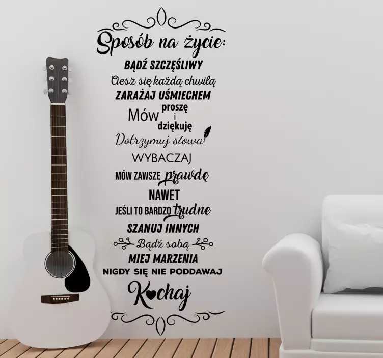 Naklejka na ścianę do domu Sposób na życie - TenStickers