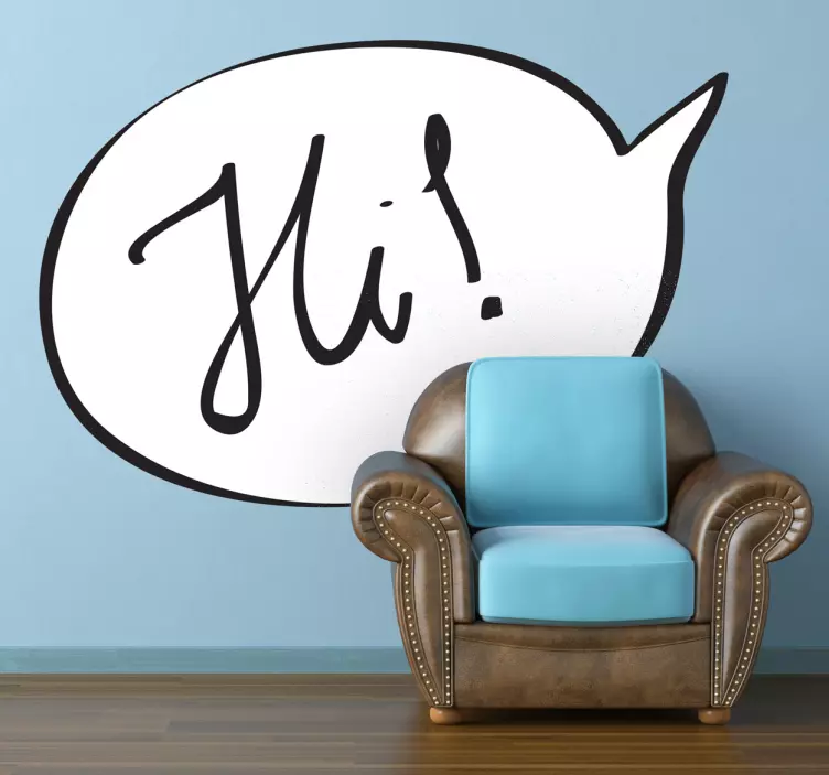Naklejka na ścianę do jadalni Napis Hi! - TenStickers