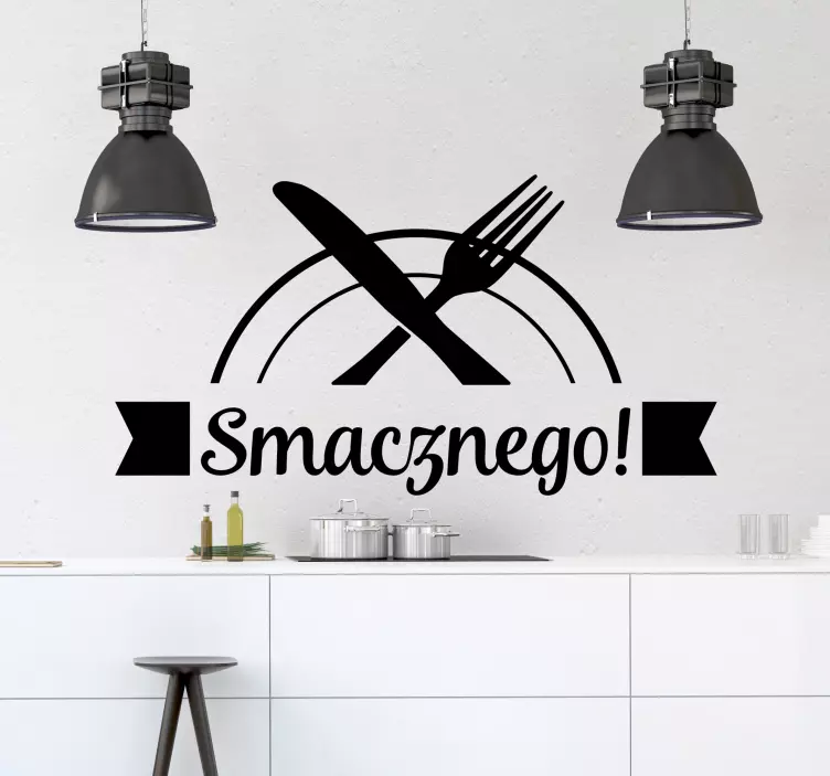 Naklejka na ścianę do kuchni Napis Smacznego - TenStickers