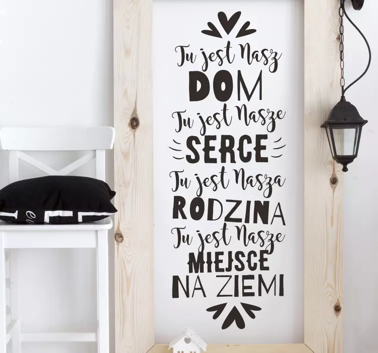 Naklejka na ścianę do salonu Nasz dom - TenStickers