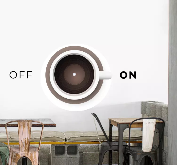 Naklejka na ścianę gastronomia koncepcja filiżanki kawy - TenStickers