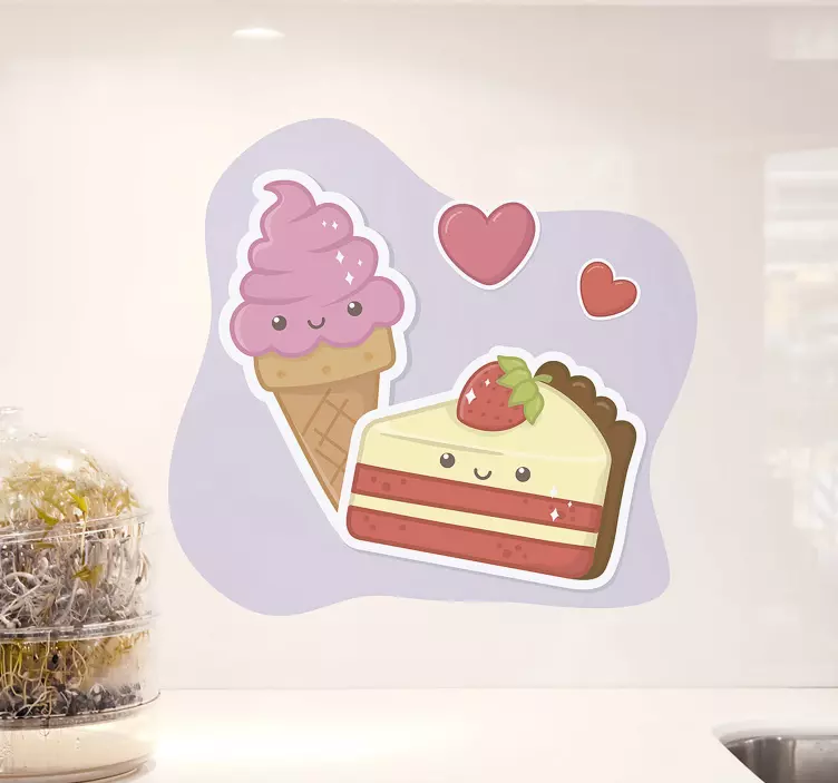 Naklejka na ścianę gastronomia urocze postacie deserowe - TenStickers