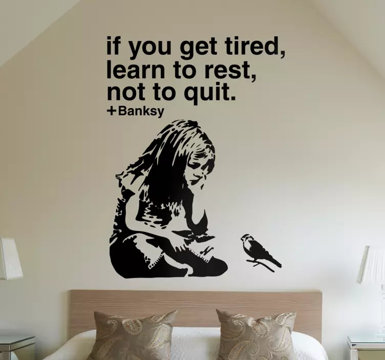 Naklejka na ścianę get tired banksy - TenStickers