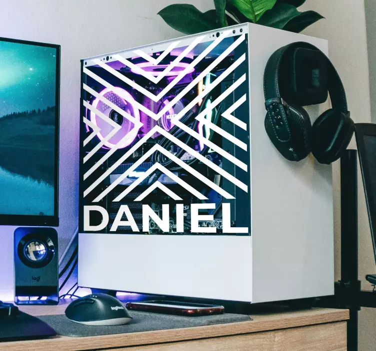 Naklejka dekoracyjna gry na konsole linie z nazwą - TenStickers