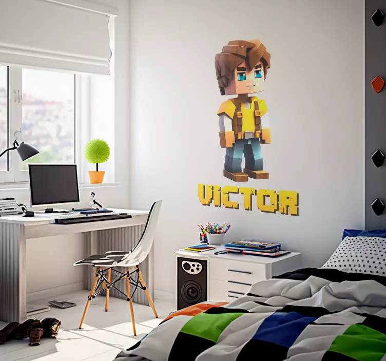 Naklejka gry na konsole pikselowy chłopiec - TenStickers