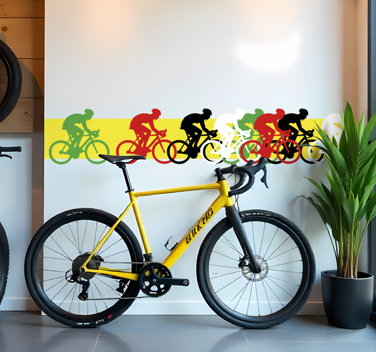 Naklejka na ścianę kolarze granica peletonu - TenStickers