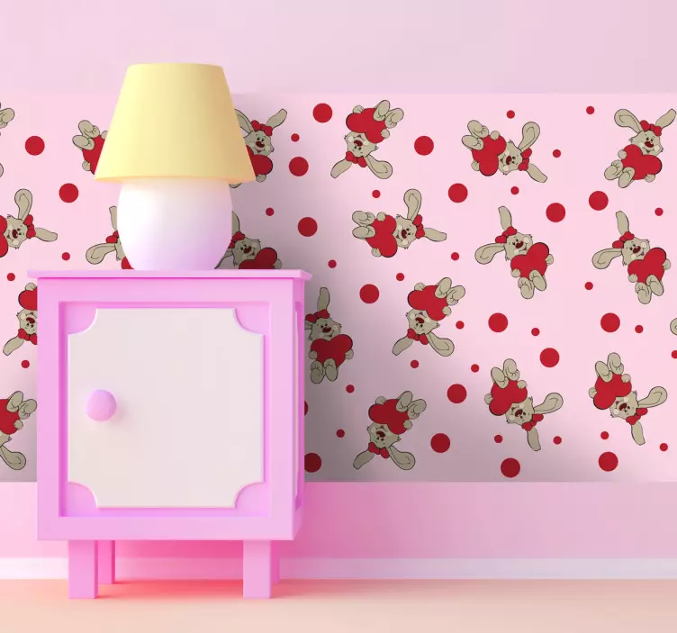 Naklejka na ścianę króliczek z sercem - TenStickers