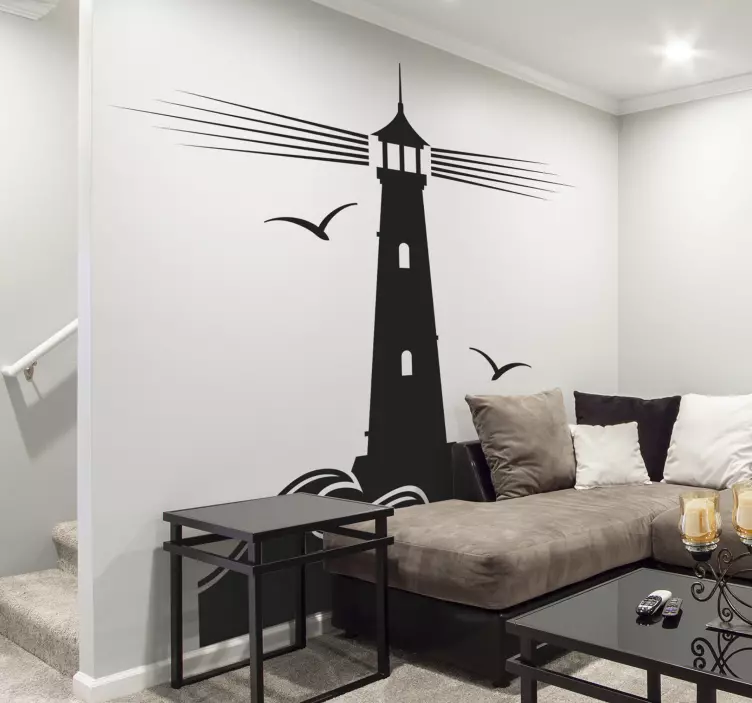 Naklejka do domu Latarnia morska z mewami - TenStickers