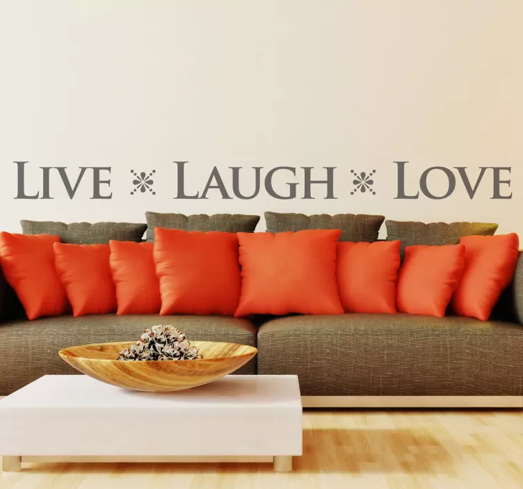 Naklejka na ścianę live laugh love - TenStickers