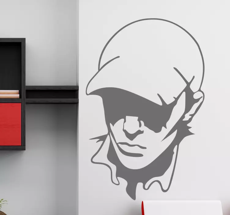 Naklejka na ścianę mężczyzna w czapce - TenStickers