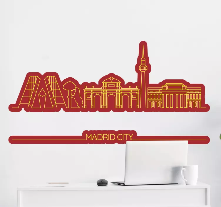 Naklejka na ścianę miasta i państwa madryt skyline - TenStickers