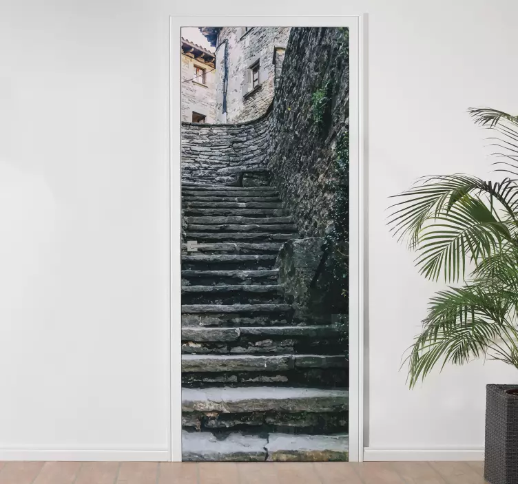 Naklejka na ścianę miejsca kamienne schody - TenStickers