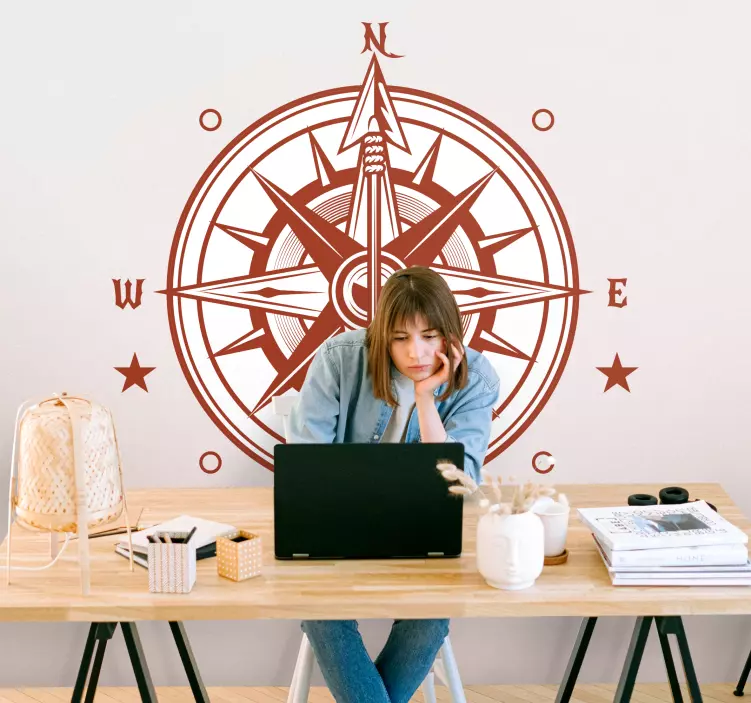 Naklejka na ścianę miejsca kompas morski - TenStickers