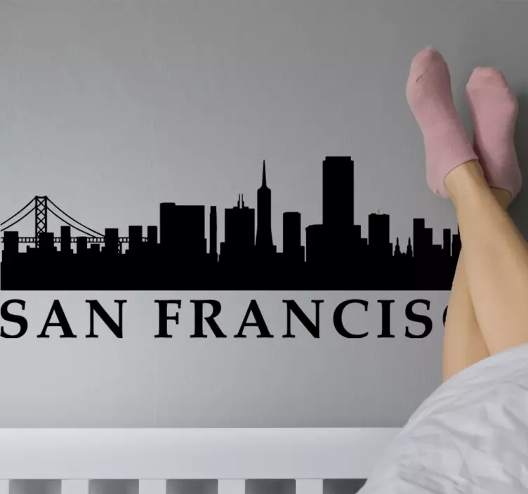 Naklejka na ścianę miejsca panorama san francisco - TenStickers