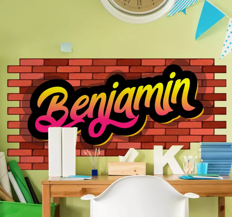 Naklejka na ścianę miejsca z imieniem na cegle - TenStickers