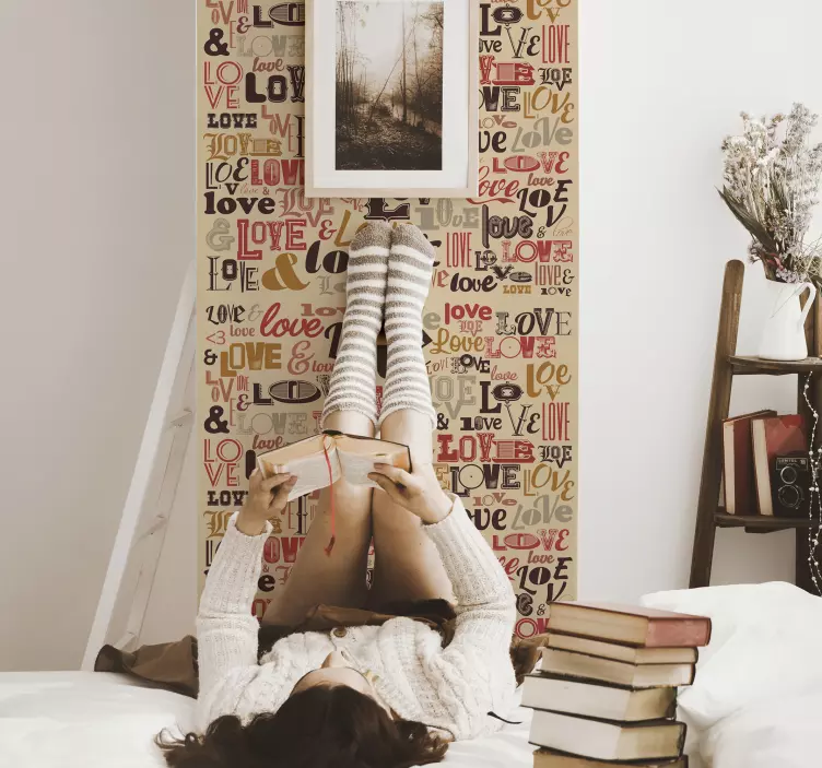 Naklejka na ścianę miłość kolorowe wyrazy miłości - TenStickers