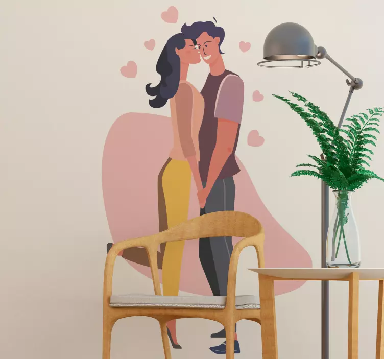 Naklejka na ścianę miłość para trzymająca się za ręce - TenStickers