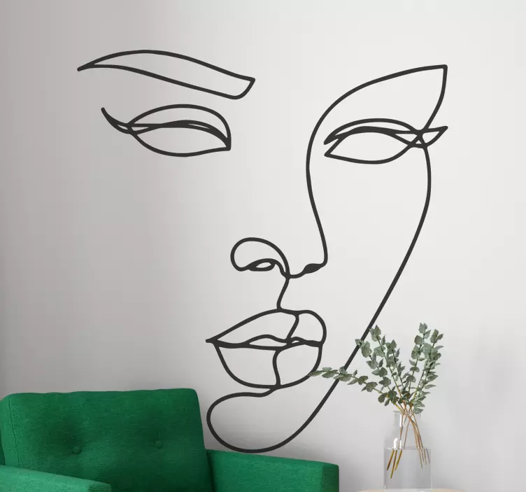 Naklejka na ścianę Minimalistyczna twarz - TenStickers