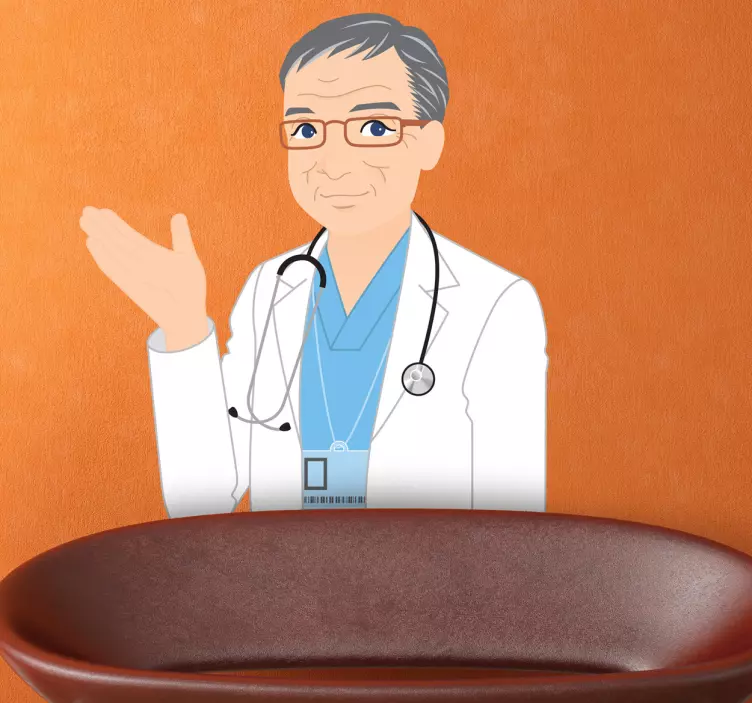 Naklejka na ścianę moda ilustracja przyjaznego lekarza - TenStickers