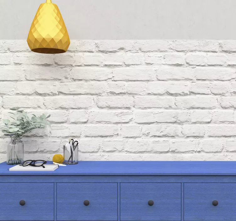 Naklejka na ścianę mur z białej cegły - TenStickers