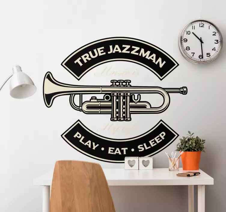 Naklejka na ścianę jazz i blues emblemat trąbki - TenStickers