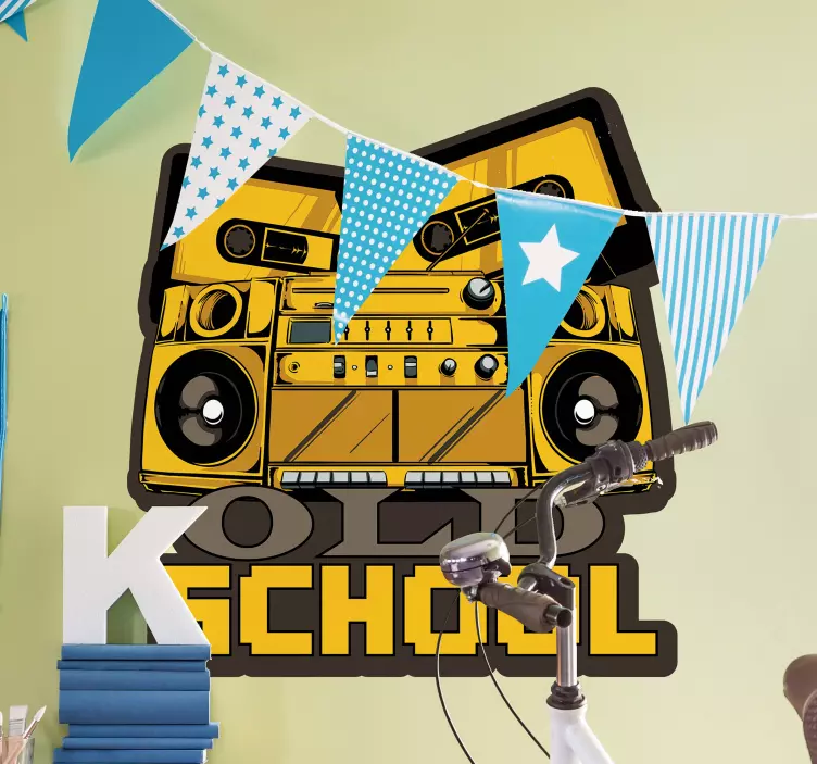 Naklejka na ścianę muzyka system dźwiękowy retro - TenStickers