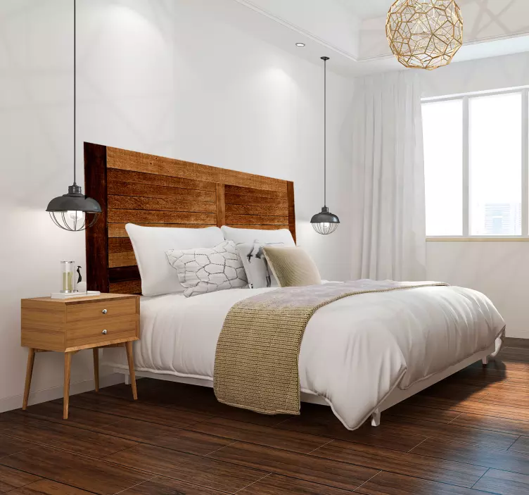 Naklejka do sypialni rustykalne deski drewniane - TenStickers