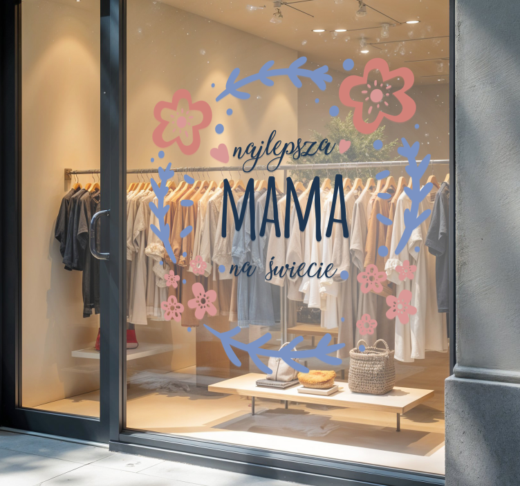 Naklejka na witrynę sklepową dzień matki z kwiatami - TenStickers